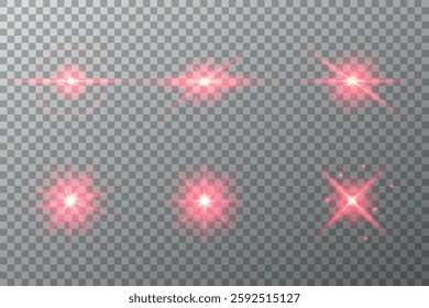 Lens Flare, light glow effect. sun or realistic shining star with backlight effect. bokeh glitter and sparkles or sparkles on transparent background.