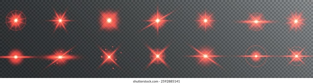 Lens Flare, light glow effect. sun or realistic shining star with backlight effect. bokeh glitter and sparkles or sparkles on transparent background.