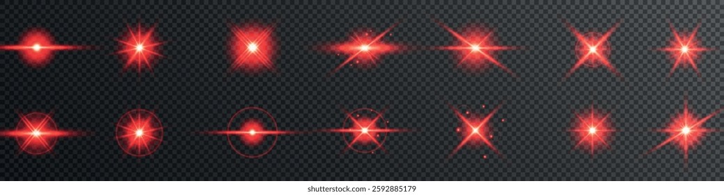 Lens Flare, light glow effect. sun or realistic shining star with backlight effect. bokeh glitter and sparkles or sparkles on transparent background.