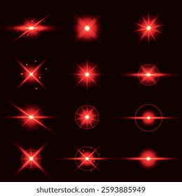 Lens Flare, light glow effect. sun or realistic shining star with backlight effect. bokeh glitter and sparkles or sparkles on transparent background.