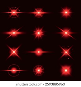 Lens Flare, light glow effect. sun or realistic shining star with backlight effect. bokeh glitter and sparkles or sparkles on transparent background.