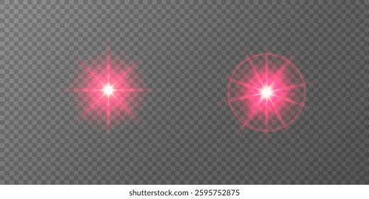 Lens Flare, light glow effect. sun or realistic shining star with backlight effect. bokeh glitter and sparkles or sparkles on transparent background.