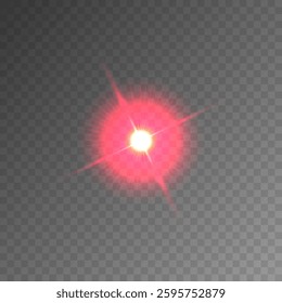 Lens Flare, light glow effect. sun or realistic shining star with backlight effect. bokeh glitter and sparkles or sparkles on transparent background.