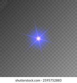 Lens Flare, light glow effect. sun or realistic shining star with backlight effect. bokeh glitter and sparkles or sparkles on transparent background.