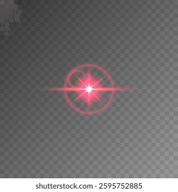 Lens Flare, light glow effect. sun or realistic shining star with backlight effect. bokeh glitter and sparkles or sparkles on transparent background.