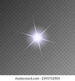 Lens Flare, light glow effect. sun or realistic shining star with backlight effect. bokeh glitter and sparkles or sparkles on transparent background.