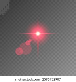 Lens Flare, light glow effect. sun or realistic shining star with backlight effect. bokeh glitter and sparkles or sparkles on transparent background.