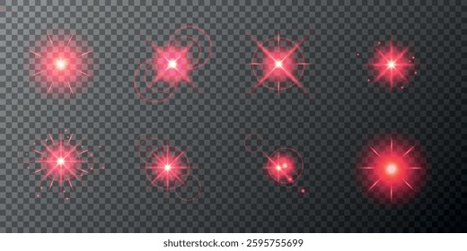 Lens Flare, light glow effect. sun or realistic shining star with backlight effect. bokeh glitter and sparkles or sparkles on transparent background.