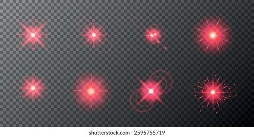 Lens Flare, light glow effect. sun or realistic shining star with backlight effect. bokeh glitter and sparkles or sparkles on transparent background.