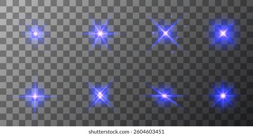 Lens Flare, light glow effect. sun or realistic shining star with backlight effect. bokeh glitter and sparkles or sparkles on transparent background.