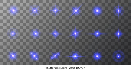 Lens Flare, light glow effect. sun or realistic shining star with backlight effect. bokeh glitter and sparkles or sparkles on transparent background.