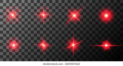 Lens Flare, light glow effect. sun or realistic shining star with backlight effect. bokeh glitter and sparkles or sparkles on transparent background.