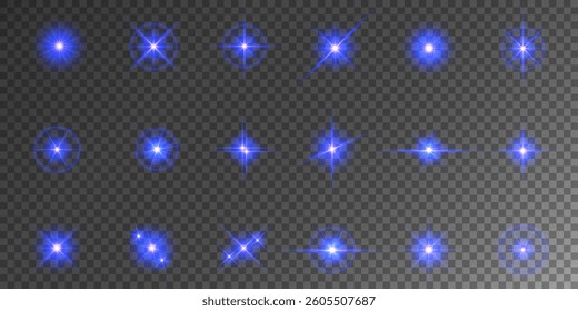 Lens Flare, light glow effect. sun or realistic shining star with backlight effect. bokeh glitter and sparkles or sparkles on transparent background.