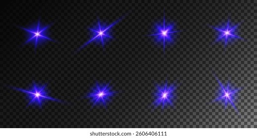 Lens Flare, light glow effect. sun or realistic shining star with backlight effect. bokeh glitter and sparkles or sparkles on transparent background.