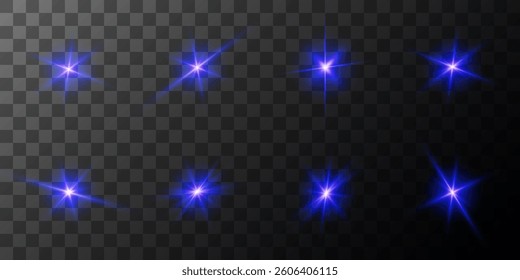Lens Flare, light glow effect. sun or realistic shining star with backlight effect. bokeh glitter and sparkles or sparkles on transparent background.