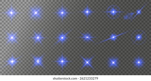 Lens Flare, light glow effect. sun or realistic shining star with backlight effect. bokeh glitter and sparkles or sparkles on transparent background.