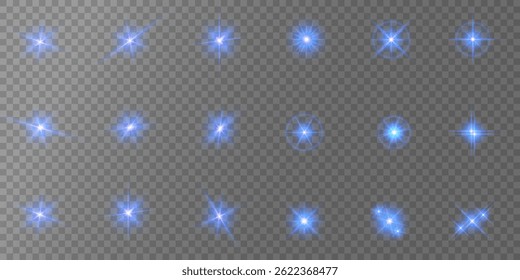 Lente Flare, efeito de brilho de luz. sol ou estrela brilhante realista com efeito de luz de fundo. bokeh glitter e brilhos ou brilhos no fundo transparente.