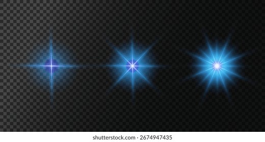 Lente Flare, efeito de brilho de luz. sol ou estrela brilhante realista com efeito de luz de fundo.
brilho bokeh e faíscas ou faíscas em fundo transparente