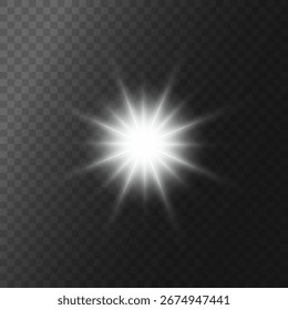 Lente Flare, efeito de brilho de luz. sol ou estrela brilhante realista com efeito de luz de fundo.
brilho bokeh e faíscas ou faíscas em fundo transparente