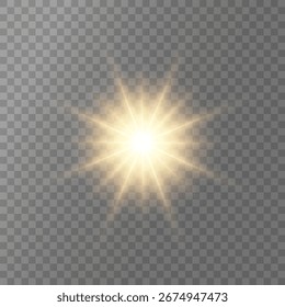 Lente Flare, efeito de brilho de luz. sol ou estrela brilhante realista com efeito de luz de fundo.
brilho bokeh e faíscas ou faíscas em fundo transparente