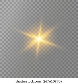 Destello de lente, efecto de brillo ligero. sol o estrella brillante realista con efecto de luz de fondo.
Brillo bokeh y destellos o destellos sobre fondo transparente.