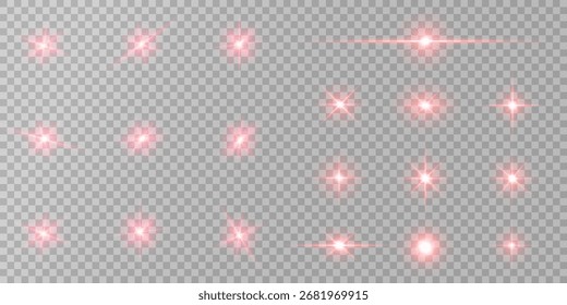 Objektiv Flare, Lichtglüheffekt. Sonne oder realistisch leuchtender Stern mit Hintergrundbeleuchtung. Bokeh-Glitzer und funkelt oder funkelt auf transparentem Hintergrund.
