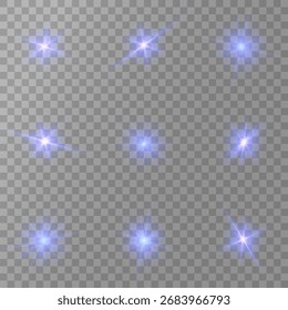 Destello de lente, efecto de brillo ligero. sol o estrella brillante realista con efecto de luz de fondo. brillo bokeh y destellos o destellos sobre fondo transparente.