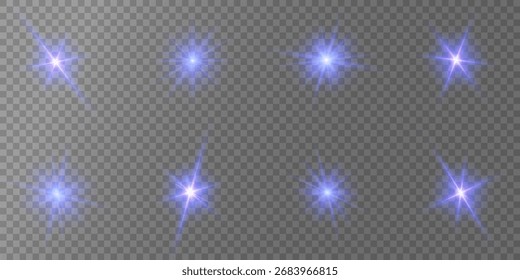 Destello de lente, efecto de brillo ligero. sol o estrella brillante realista con efecto de luz de fondo. brillo bokeh y destellos o destellos sobre fondo transparente.