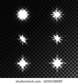 Lens Flare, light glow effect. sun or realistic shining star with backlight effect.
bokeh glitter and sparkles or sparkles on transparent background.