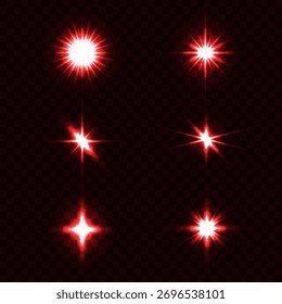 Destello de lente, efecto de brillo ligero. sol o estrella brillante realista con efecto de luz de fondo.
Brillo bokeh y destellos o destellos sobre fondo transparente.