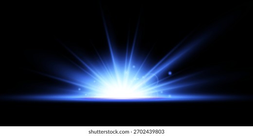 Destello de lente, efecto de brillo ligero. sol o estrella brillante realista con efecto de luz de fondo.
Brillo bokeh y destellos o destellos sobre fondo transparente.
