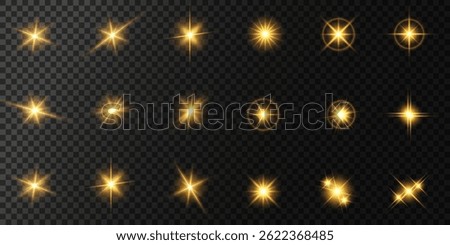 Lens Flare, light glow effect. sun or realistic shining star with backlight effect. bokeh glitter and sparkles or sparkles on transparent background.