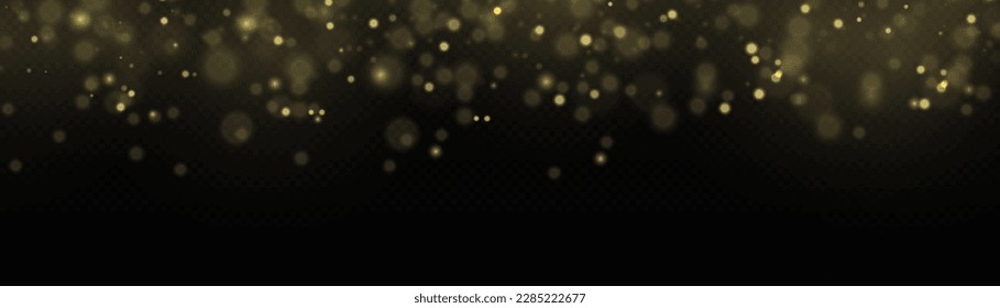 Lens flare light sparkle, shiny glittering glow stars. Sparkling magical dust particle. Yellow sparks glitter special blur bokeh effect. Defocused Christmas background. Star burst gold sparkles vector