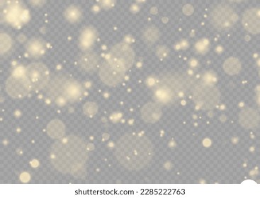 Lens flare light sparkle, shiny glittering glow stars. Sparkling magical dust particle. Yellow sparks glitter special blur bokeh effect. Defocused Christmas background. Star burst gold sparkles vector