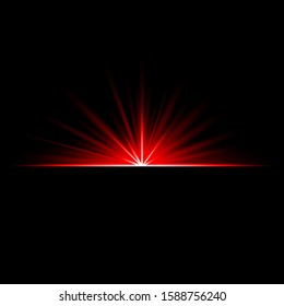 Lens Flare Red Light effect illuminated vector illustration