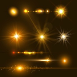 Lens Flare Set. Shining Collection. Vector Illustration