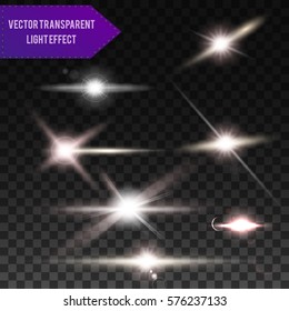 Lens Flare Set. Shining Collection. Vector illustration