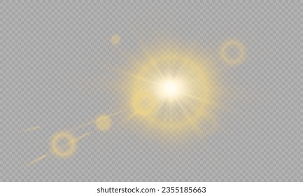 Lens flare Sonnenlicht-Effekt mit schwarzem Hintergrund. Stock-Vektorgrafik
