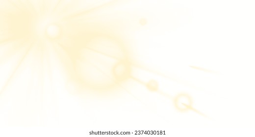 Lens flare sunlight light effect. Stock vector illustration isolated with no background layer.