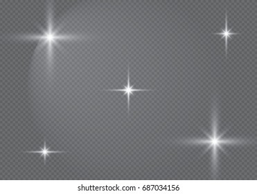 Lens flare vector illustration. Sun isolated on transparent background.