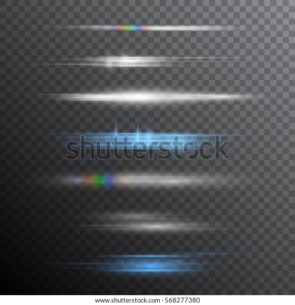 Lens flares with streaking\
distortion. Optical aberration as a light effect. Vector\
illustration