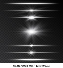 Lens Flares With Streaking Distortion. Shining Sparkles. Transparent Light Effect. Vector Illustration