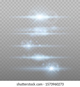 Lens flars vector illustration. Shine starlight isolated on transparent background. Glowing light effect