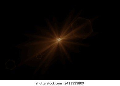 La lente parpadea, la luz del sol sobre un fondo negro. Un destello de luz y resplandor.	
