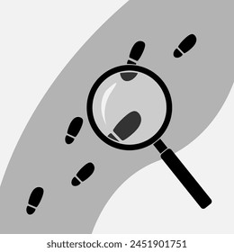 Lens folgt der Forensik. Vektorillustration