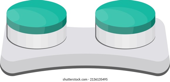 Lens holder box, illustration, vector on a white background.