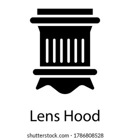 lens hood glyph icon isolated on white background
