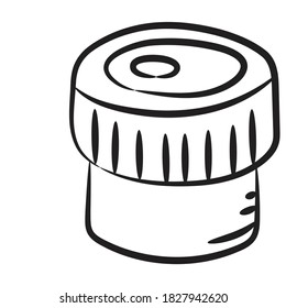 Lens hood icon in doodle sketchy design 