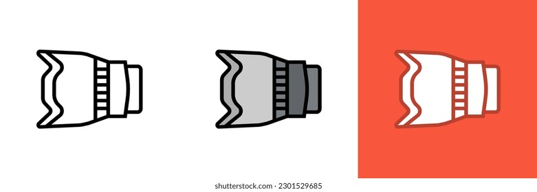 Lens Hood Icon, The Lens Hood Icon is a representation of a small but significant accessory that every photographer should have in their kit.