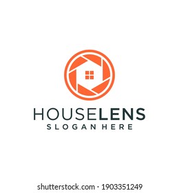 Lens and house logo with business card inspiration